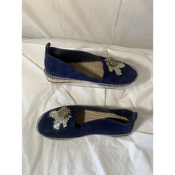 Anya Hindmarch Navy Espadrilles Size 37 Leather Suede - Picture 4 of 14